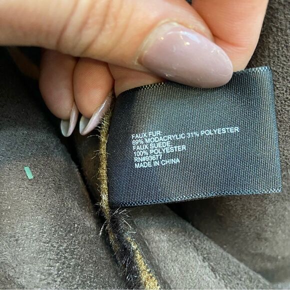 Bisou Bisou brand Faux Fur and Faux Suede Lightweight Jacket Size Medium - Picture 6 of 13